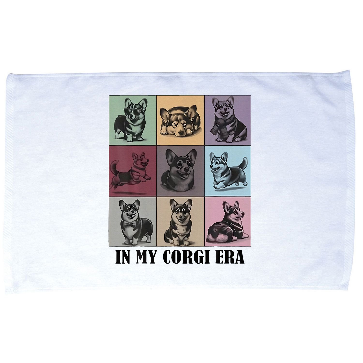 In My Corgi Era Funny Corgi Mom Dog Lover Microfiber Hand Towel