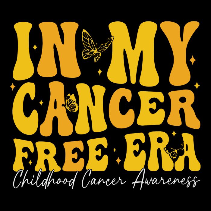 In My Cancer Free Era Childhood Cancer Awareness Gold Ribbon V-Neck T-Shirt