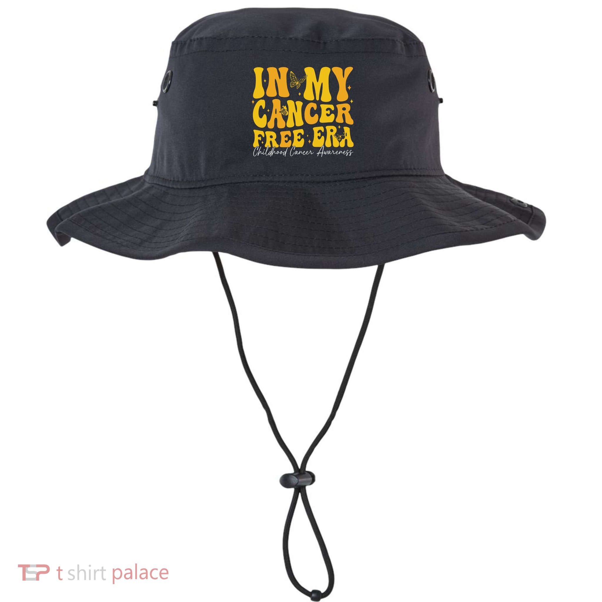 In My Cancer Free Era Childhood Cancer Awareness Gold Ribbon Bucket Hat