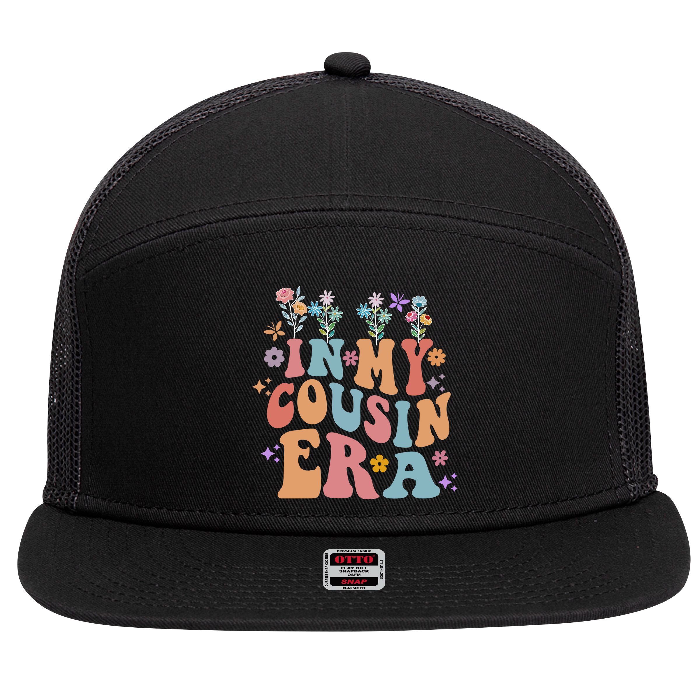 In My Cousin Era Floral Family Matching 7 Panel Mesh Trucker Snapback Hat