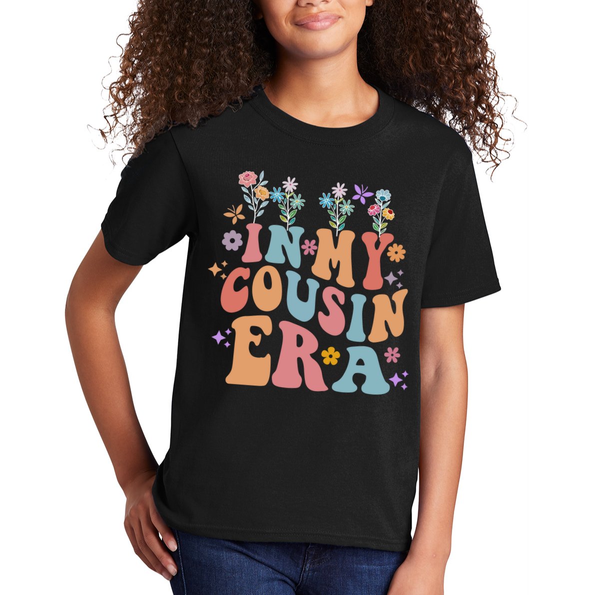 In My Cousin Era Floral Family Matching Kids T-Shirt