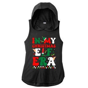 In My Christmas Elf Era Xmas Groovy Santa Squad Holiday Ladies PosiCharge Tri-Blend Wicking Draft Hoodie Tank