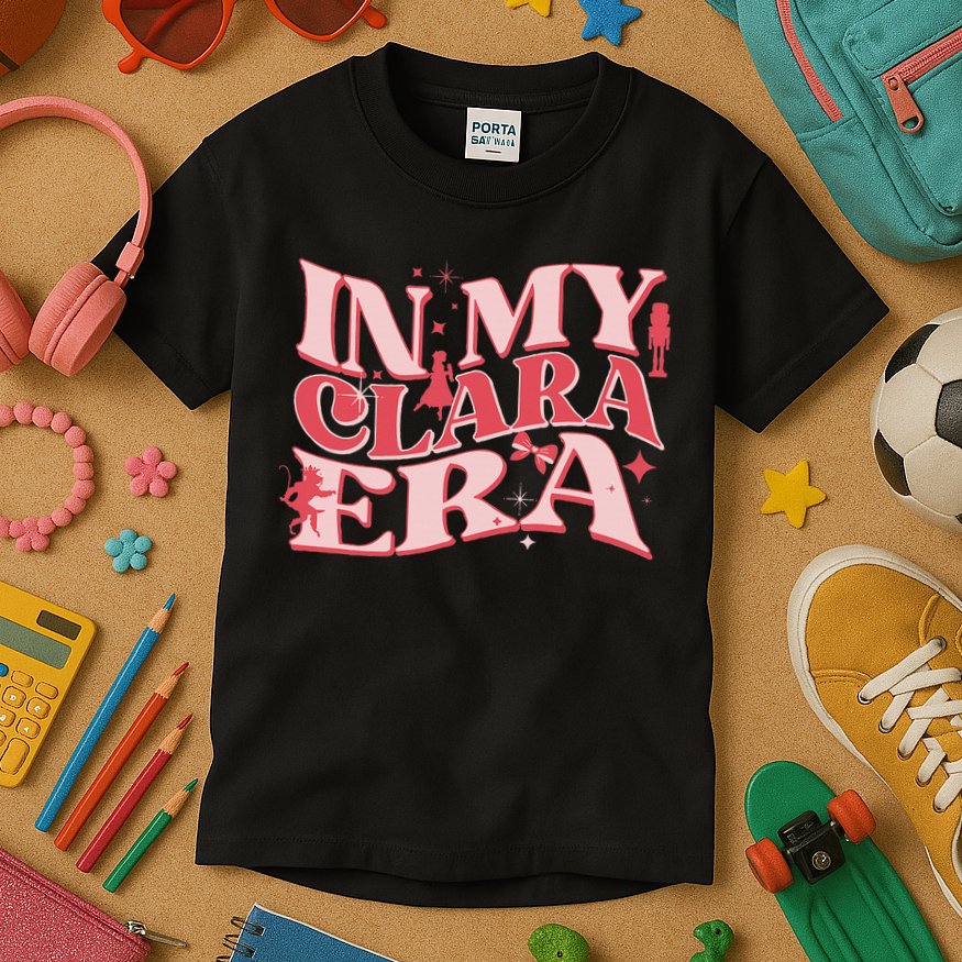 In My Clara Era Nutcracker Ballet Sugar Plum Fairy Groovy Kids T-Shirt