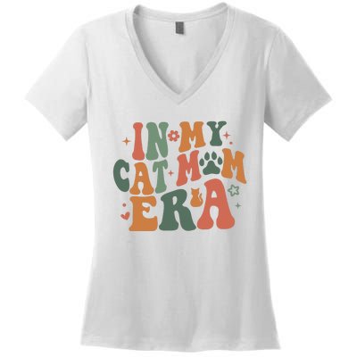 In My Cat Mom Era Cat Mom Era Women's V-Neck T-Shirt