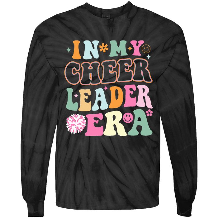 In My Cheer Coach Era Funny Retro Cheerleader Cheerleading Tie-Dye Long Sleeve Shirt