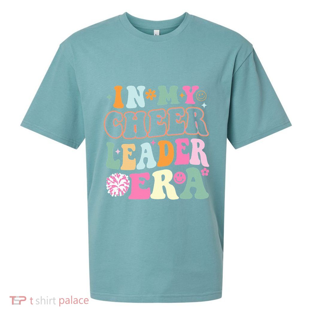 In My Cheer Coach Era Funny Retro Cheerleader Cheerleading Sueded Cloud Jersey T-Shirt