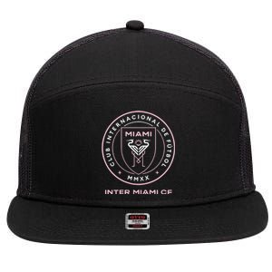 Inter Miami Cf Primary Logo 7 Panel Mesh Trucker Snapback Hat