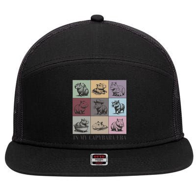 In My Capybara Era Capybara Lover Gift 7 Panel Mesh Trucker Snapback Hat