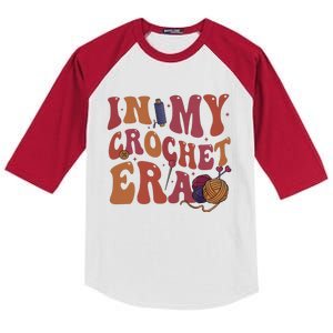 In My Crochet Era Crochet Lover Knitting Crafter Mom Kids Colorblock Raglan Jersey