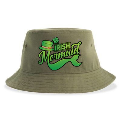 Irish Mermaid Cool St Patrick's Day Lover Funny Gift Sustainable Bucket Hat