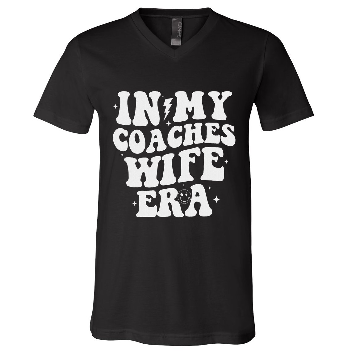 In My Coaches Wife Era Football Basketball Wife Husband V-Neck T-Shirt