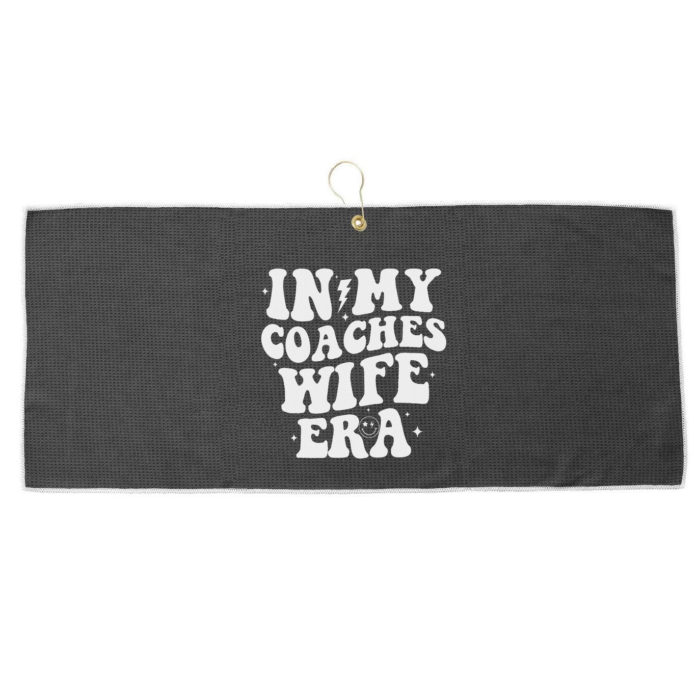 In My Coaches Wife Era Football Basketball Wife Husband Large Microfiber Waffle Golf Towel