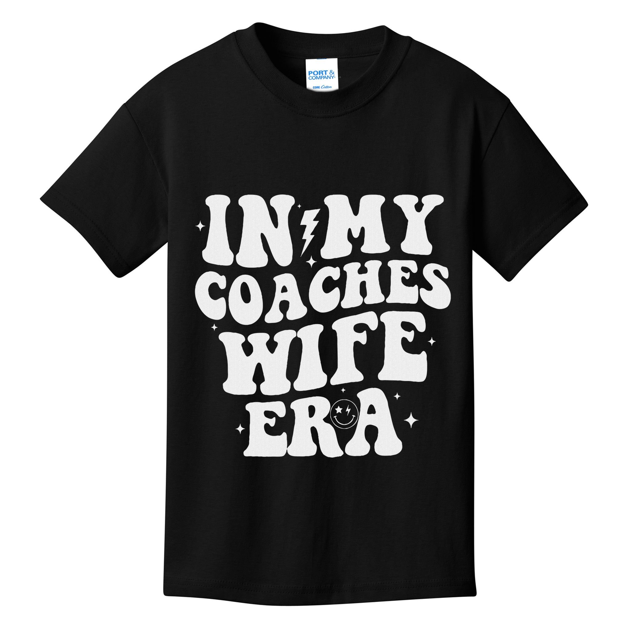 In My Coaches Wife Era Football Basketball Wife Husband Kids T-Shirt