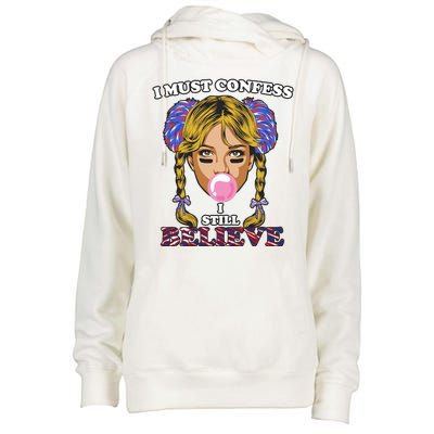 I Must Confess I Still Believe Buffalo Womens Funnel Neck Pullover Hood