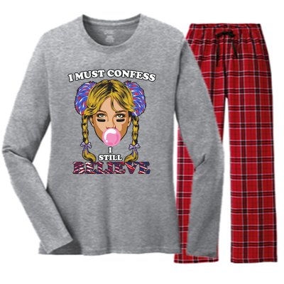 I Must Confess I Still Believe Buffalo Women's Long Sleeve Flannel Pajama Set 