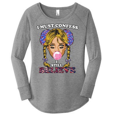 I Must Confess I Still Believe Buffalo Women's Perfect Tri Tunic Long Sleeve Shirt