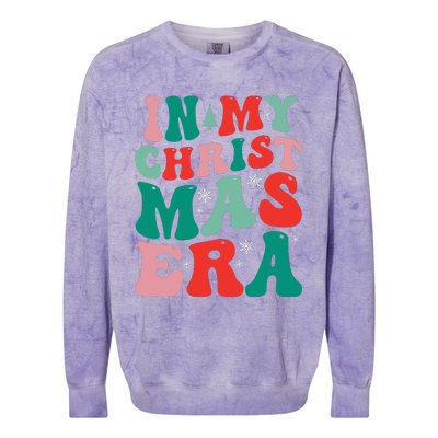 In My Christmas Era Groovy Xmas Colorblast Crewneck Sweatshirt