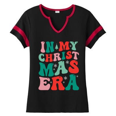 In My Christmas Era Groovy Xmas Ladies Halftime Notch Neck Tee