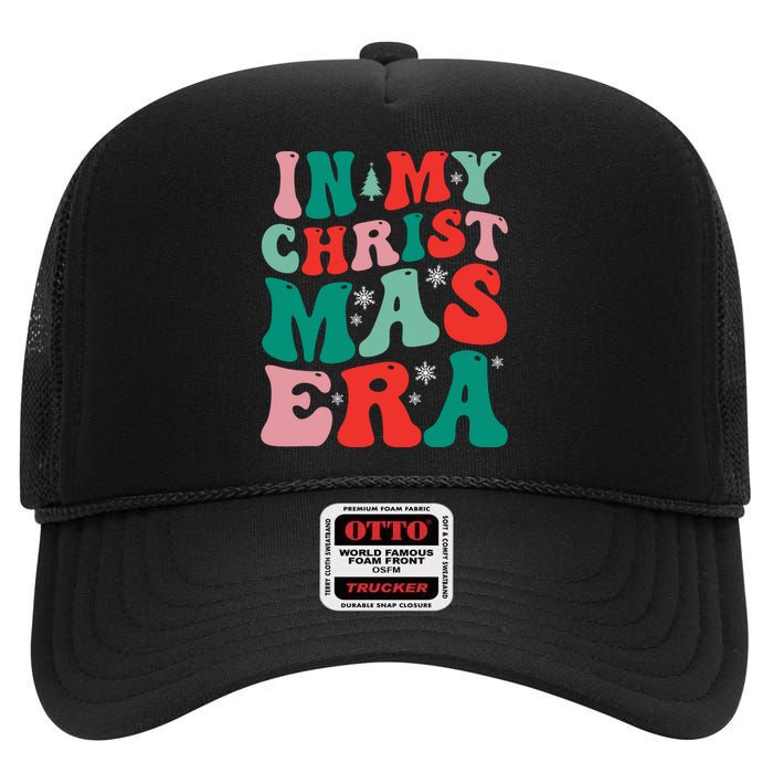 In My Christmas Era Groovy Xmas High Crown Mesh Back Trucker Hat