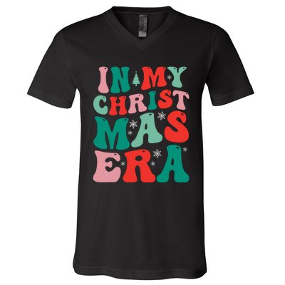 In My Christmas Era Groovy Xmas V-Neck T-Shirt