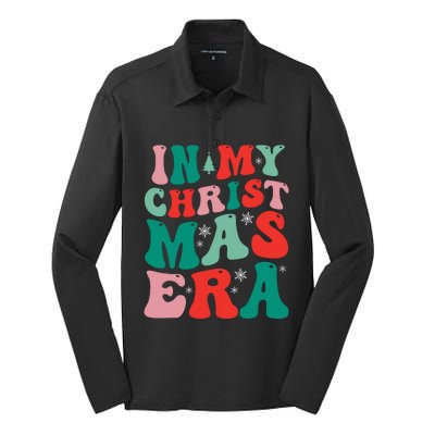 In My Christmas Era Groovy Xmas Silk Touch Performance Long Sleeve Polo