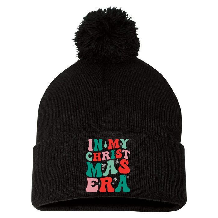 In My Christmas Era Groovy Xmas Pom Pom 12in Knit Beanie