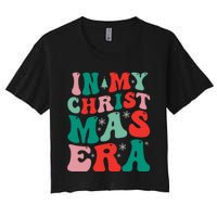 In My Christmas Era Groovy Xmas Women's Crop Top Tee