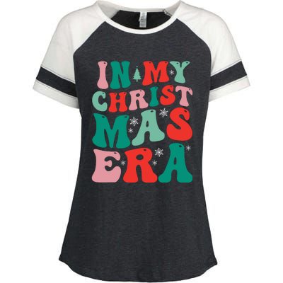 In My Christmas Era Groovy Xmas Enza Ladies Jersey Colorblock Tee