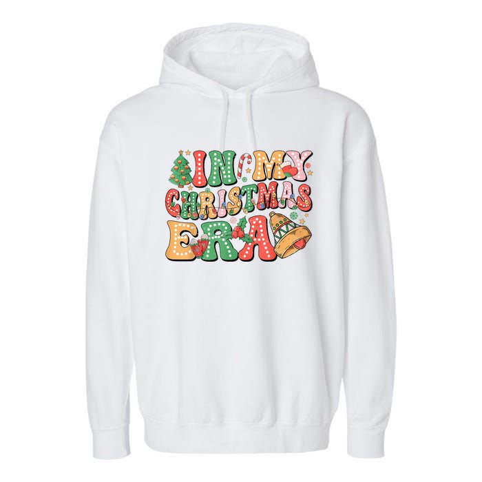 In My Christmas Era Retro Groovy Christmas Garment-Dyed Fleece Hoodie