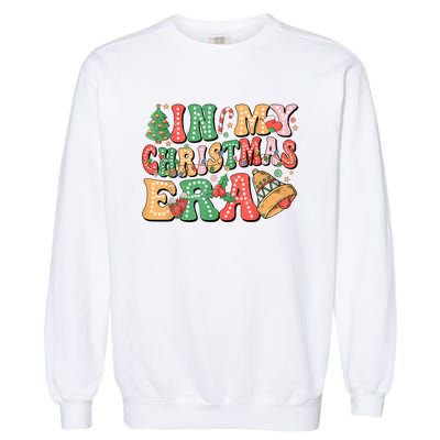 In My Christmas Era Retro Groovy Christmas Garment-Dyed Sweatshirt