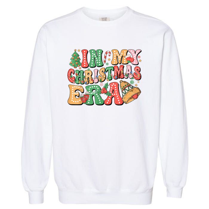 In My Christmas Era Retro Groovy Christmas Garment-Dyed Sweatshirt