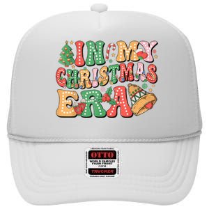 In My Christmas Era Retro Groovy Christmas High Crown Mesh Back Trucker Hat