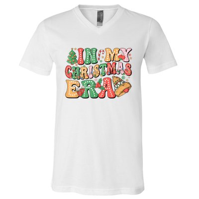 In My Christmas Era Retro Groovy Christmas V-Neck T-Shirt