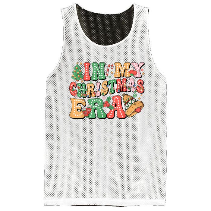 In My Christmas Era Retro Groovy Christmas Mesh Reversible Basketball Jersey Tank