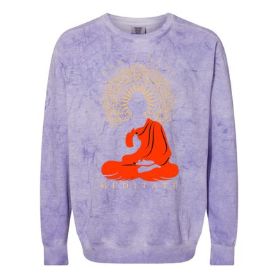 I Meditate Cute Gift Colorblast Crewneck Sweatshirt