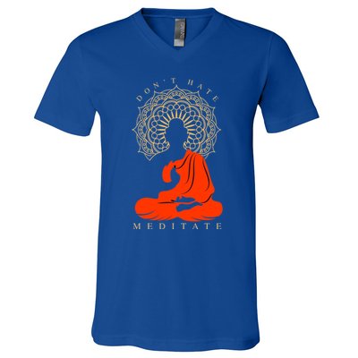 I Meditate Cute Gift V-Neck T-Shirt