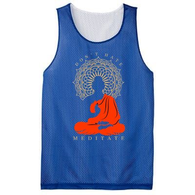 I Meditate Cute Gift Mesh Reversible Basketball Jersey Tank