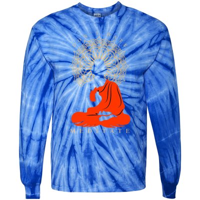 I Meditate Cute Gift Tie-Dye Long Sleeve Shirt