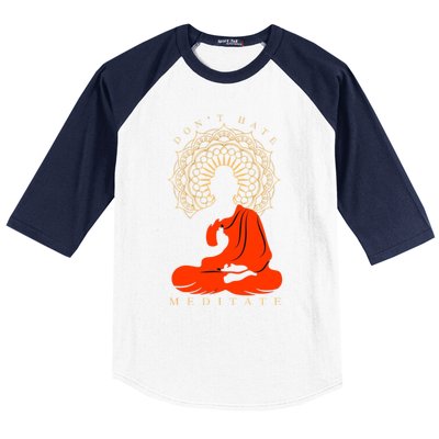 I Meditate Cute Gift Baseball Sleeve Shirt