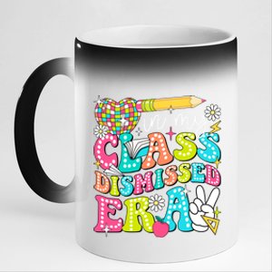 In My Class Dismissed Era Graduate Last Day Of School Groovy Great Gift 11oz Black Color Changing Mug