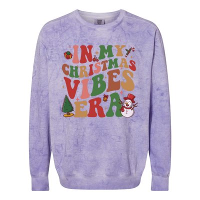 In My Christmas Vibes Era Groovy Christmas Matching Family Cool Gift Colorblast Crewneck Sweatshirt