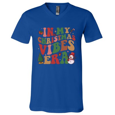 In My Christmas Vibes Era Groovy Christmas Matching Family Cool Gift V-Neck T-Shirt