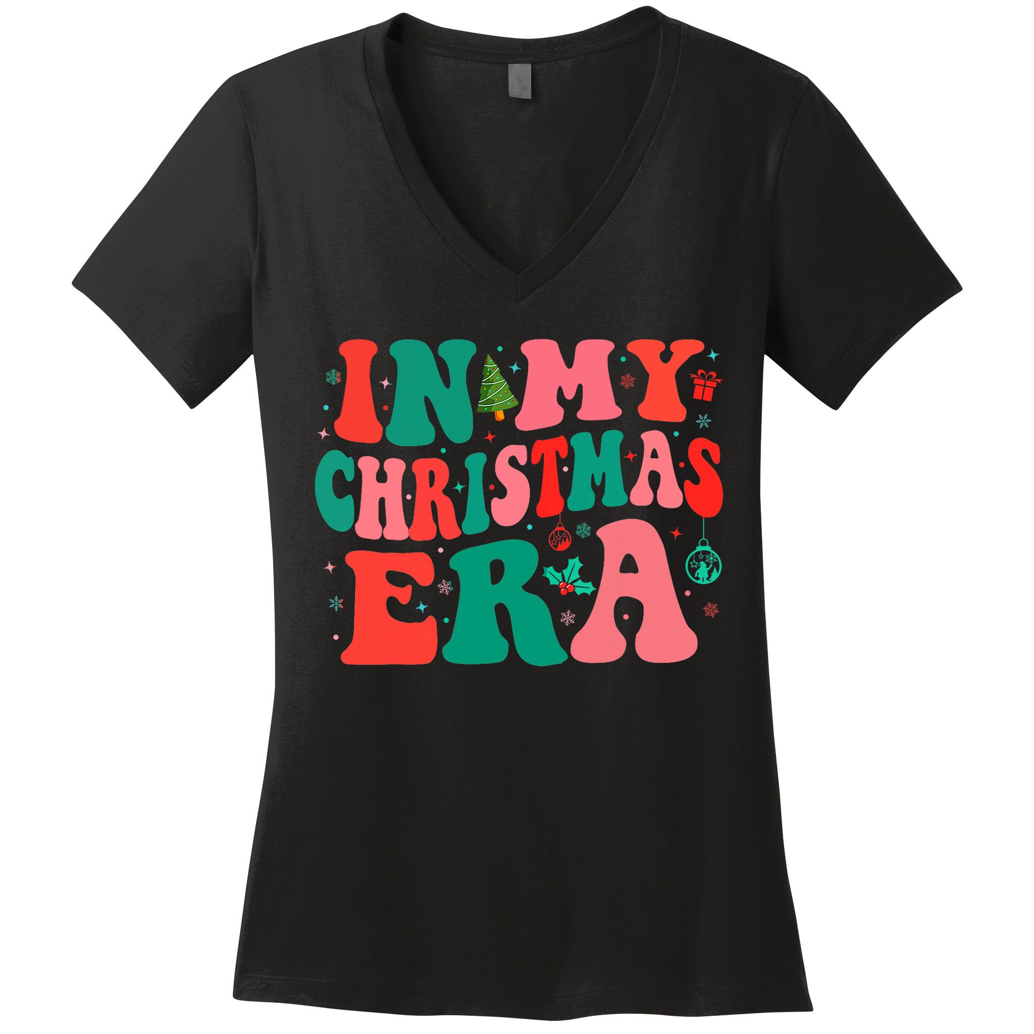 In My Christmas Era Family Matching Merry Christmas 2024 Women's V-Neck T-Shirt