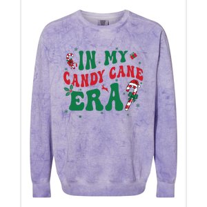 In My Candy Cane Era Groovy Christmas Holiday Xmas Colorblast Crewneck Sweatshirt