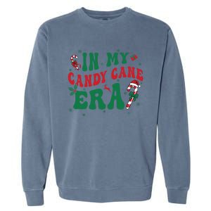 In My Candy Cane Era Groovy Christmas Holiday Xmas Garment-Dyed Sweatshirt