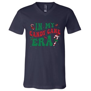 In My Candy Cane Era Groovy Christmas Holiday Xmas V-Neck T-Shirt