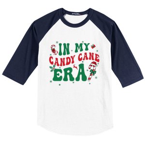 In My Candy Cane Era Groovy Christmas Holiday Xmas Baseball Sleeve Shirt