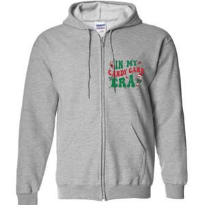 In My Candy Cane Era Groovy Christmas Holiday Xmas Full Zip Hoodie