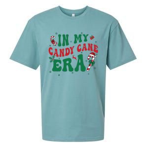 In My Candy Cane Era Groovy Christmas Holiday Xmas Sueded Cloud Jersey T-Shirt