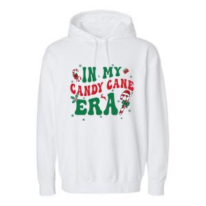 In My Candy Cane Era Groovy Christmas Holiday Xmas Garment-Dyed Fleece Hoodie